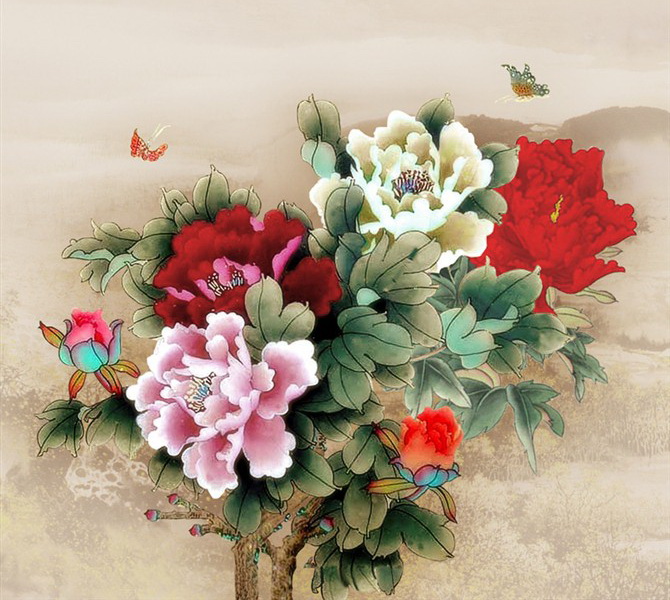 牡丹花绘画欣赏 (第一辑)