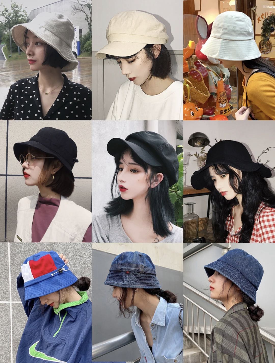 日常的话姐妹们最好还是备一款简约风的日系帽子吧,不管什么类型的