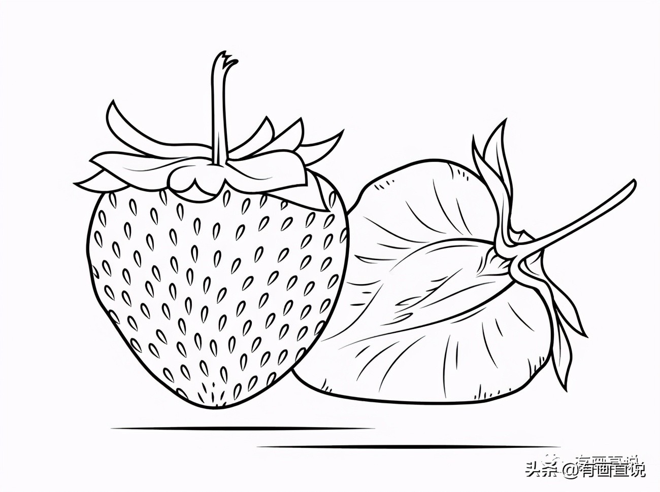 儿童画简笔画临摹素材52张：水果系列画法，收藏备用，在家学画画