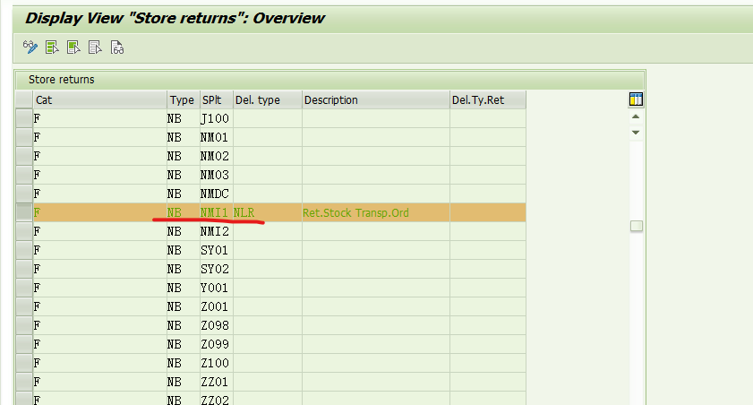 SAP 创建公司间退货STO，报错 -No delivery type for returns process