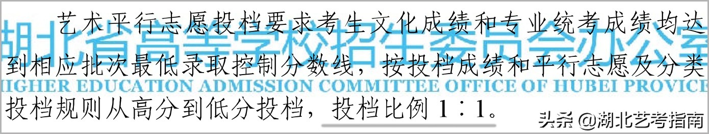 关于普通高等学校招生艺术类专业志愿填报说明统考篇（平行志愿）