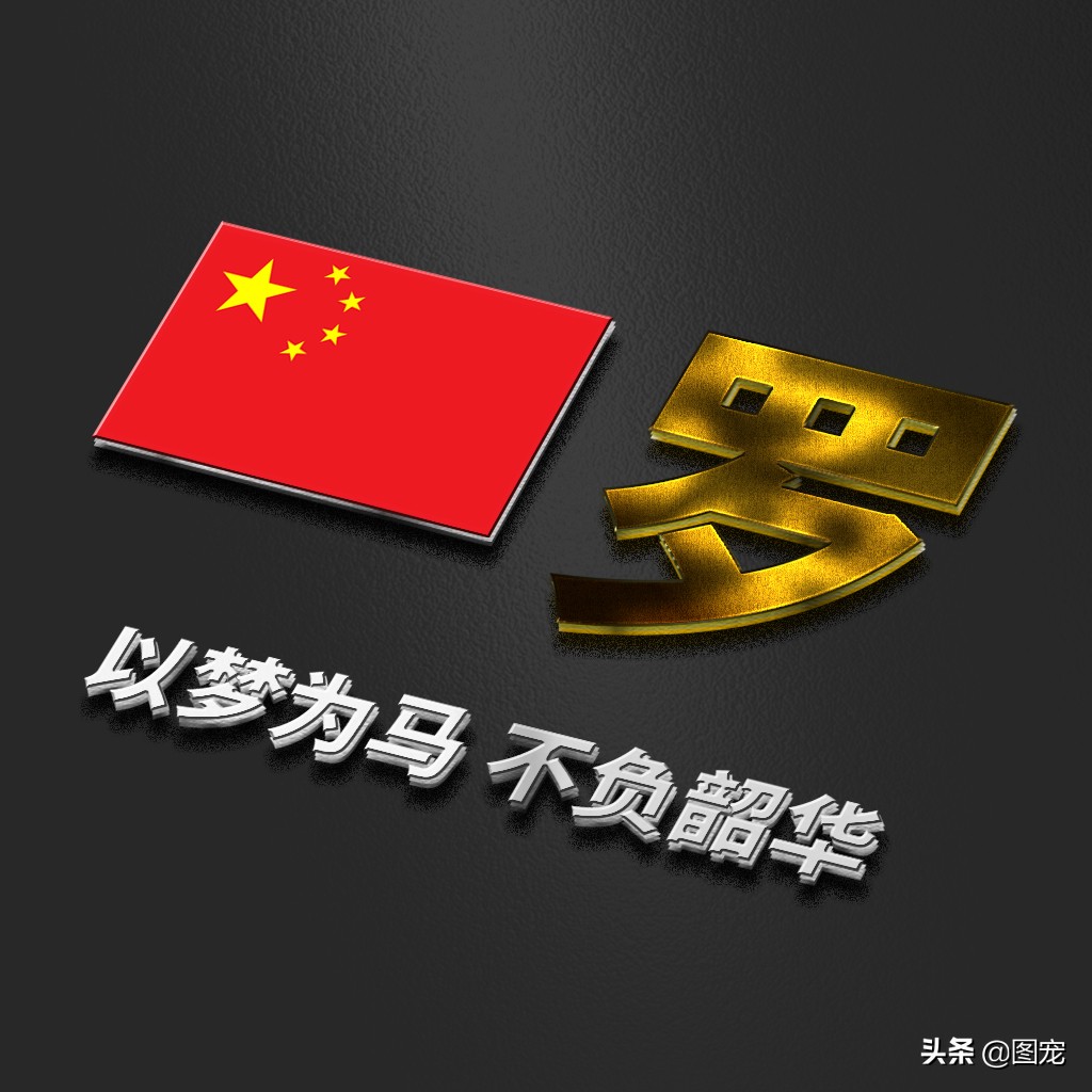 姓氏头像：爱国励志正能量微信头像，金色年华，以梦为马不负韶华