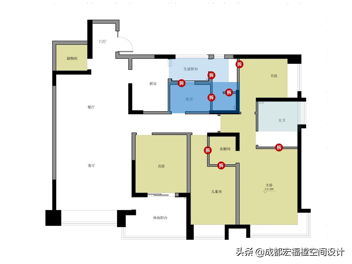 隐形门+三面满墙定制，打造180㎡六人居神级收纳空间