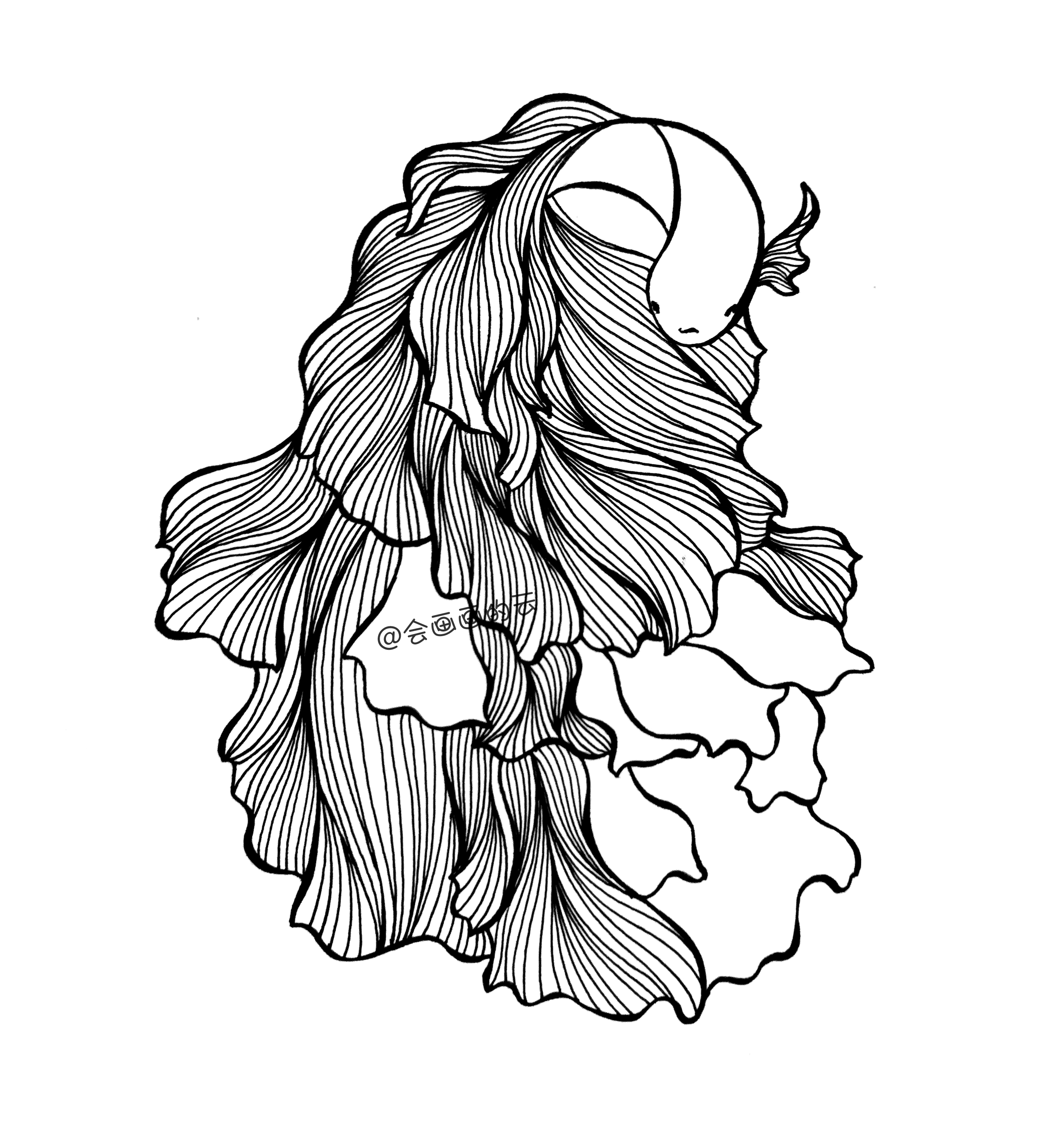3款简笔画金鱼，零基础也可以画的线描画