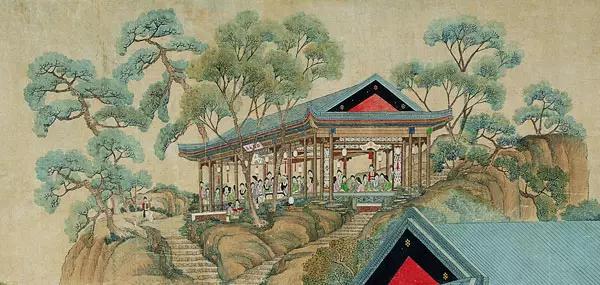 两岸故宫所藏“桃花”为主题的古画古瓷