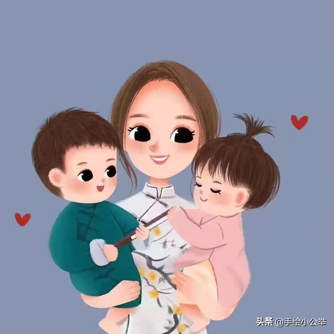 换个头像吧,喜气洋洋三口四口五口之家,亲子头像设计温馨幸福