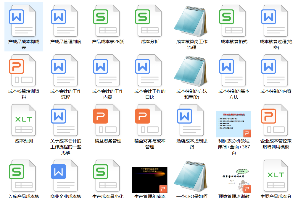 成本会计财务培训资料汇总大全！记得收藏