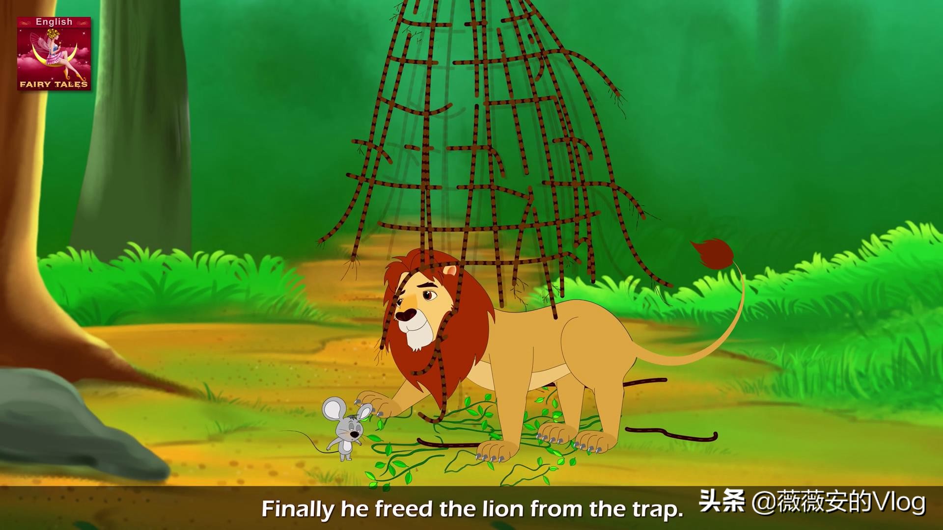 读经典童话故事学优美英文 The Lion and The Mouse 狮子和老鼠