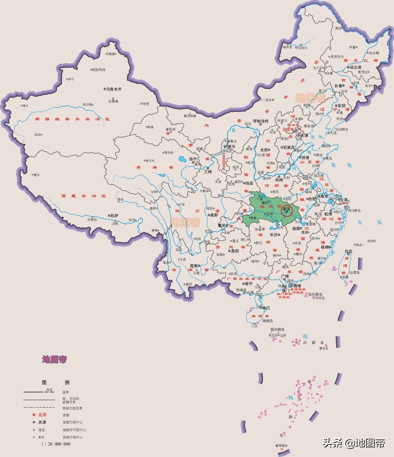 长江从重庆出三峡后,横穿湖北省南部.