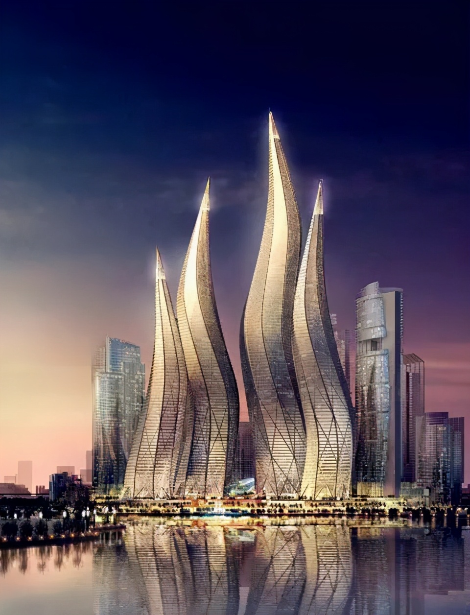 迪拜风中烛火大厦图片迪拜的晾衣夹大楼