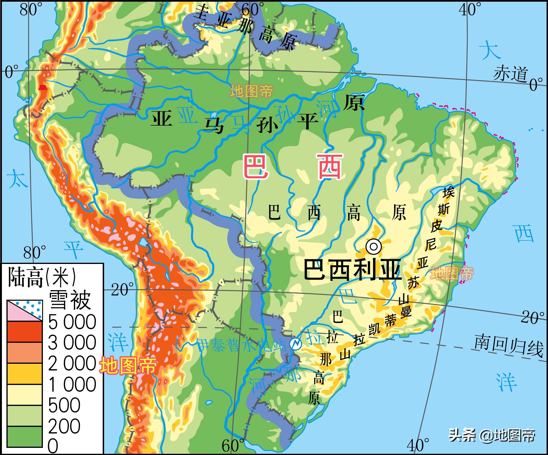 巴西气候类型分布图（巴西地区的气候分布方向）