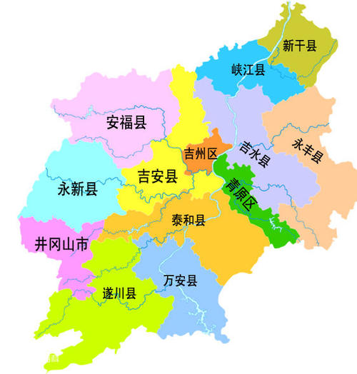 中国江西各市行政区