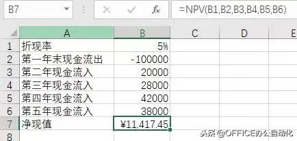 「现值现金流」npv净现值计算公式详解（NPV函数如何计算）