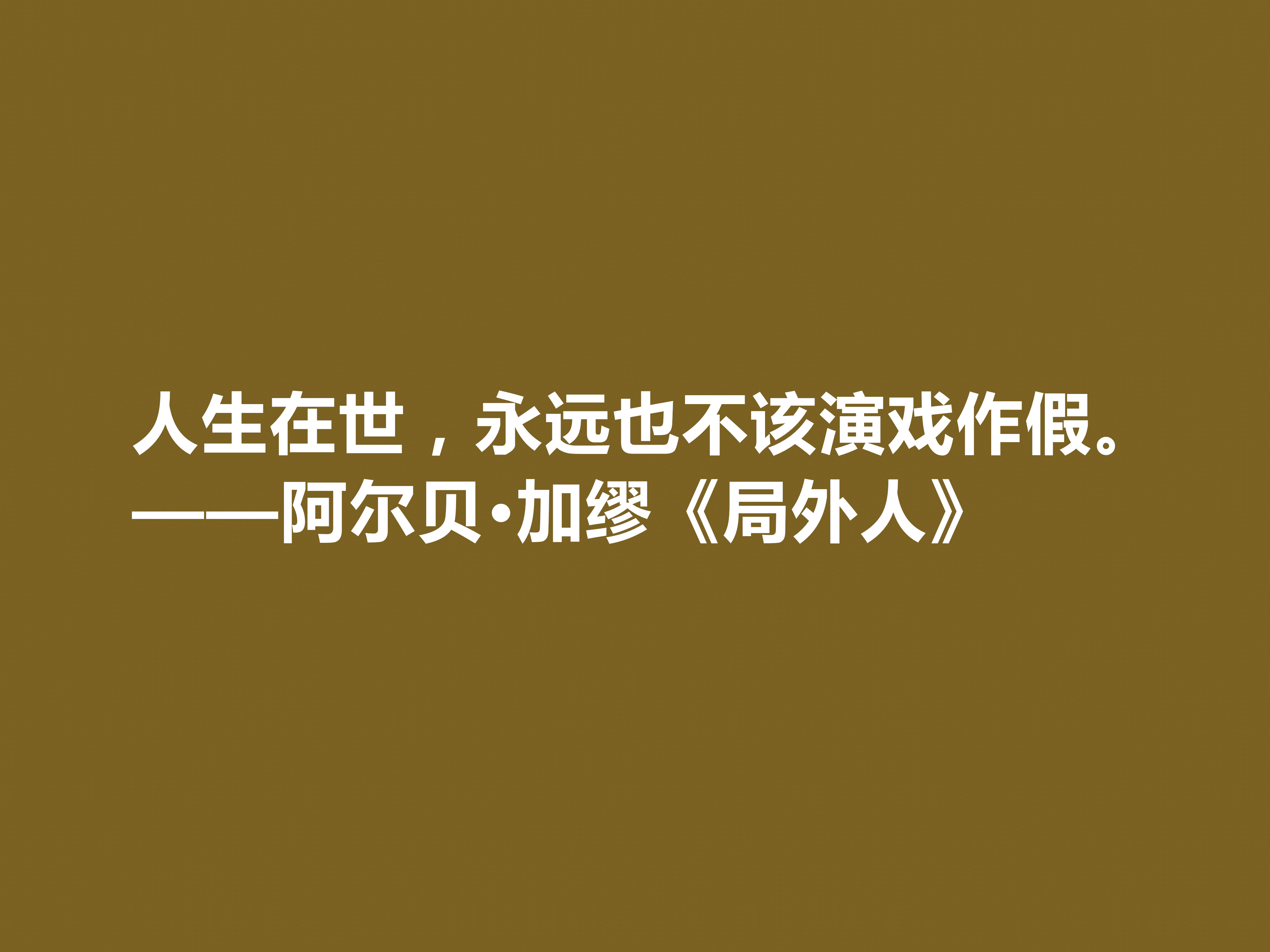 加缪最伟大的作品《局外人》中的十句格言，包含着深刻的人生哲学观。