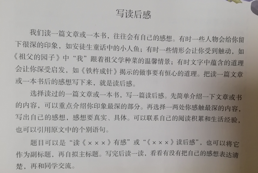 五年级作文《写读后感,一句一句教,不怕你不会,就怕你不学