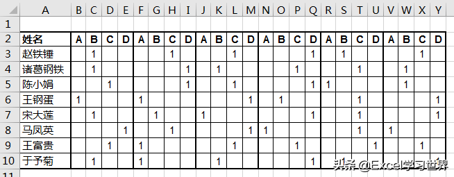 Excel – 不编程能统计吗？根据答题卡提取出所有答案