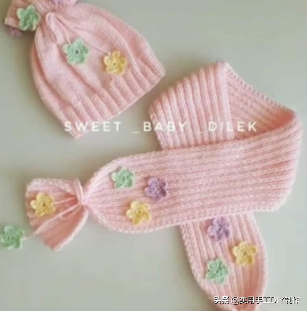 「針織作品」36個華麗漂亮的兒童帽子和圍巾套裝設計創意