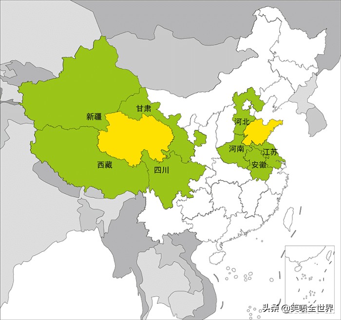 我国各省市“邻居”知多少，首都有2个，最多邻8个