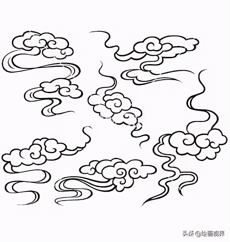 祥云很难画?从线条到结构,手把手教你画祥云,收藏起来临摹学习