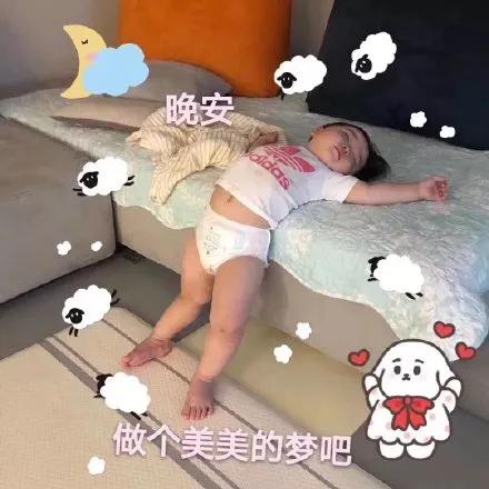 表情包：晚安，做个美美的梦吧