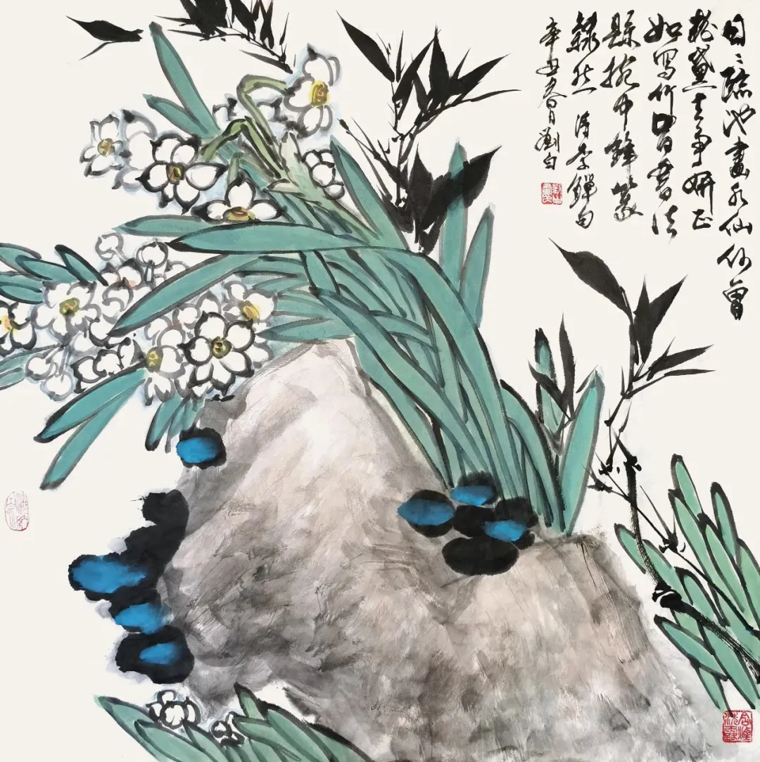 诗如画，画中花，国画水仙，太美啦