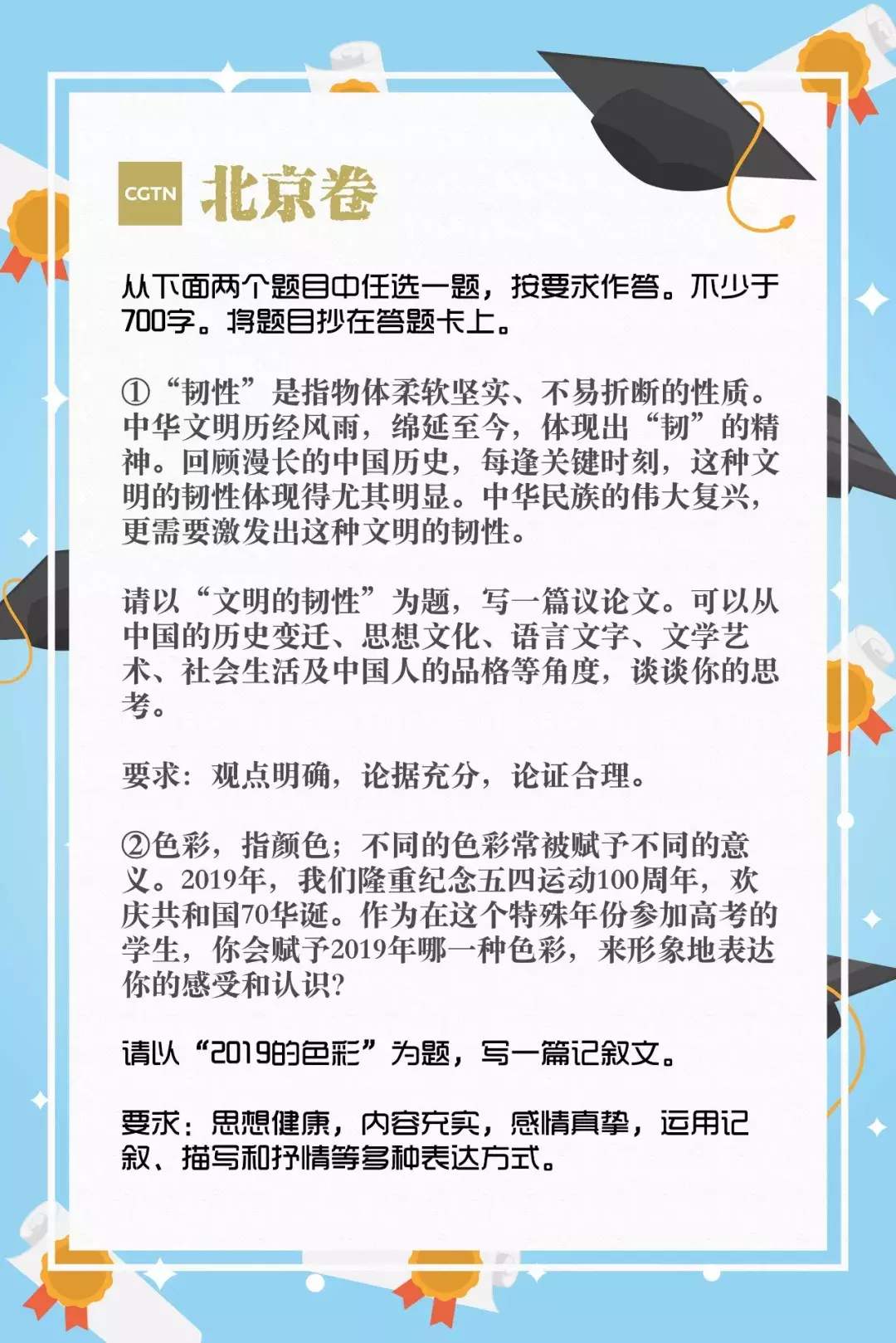 今天的头条，当然要给高考啦