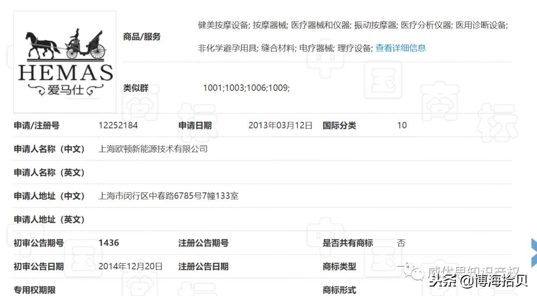 国际知名奢侈品牌HERMES的中文商标居然在广东一家制衣厂名下