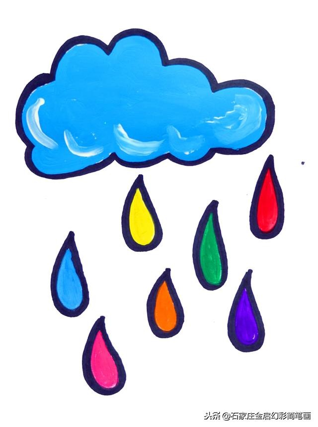 雨滴简笔画云朵和雨滴简笔画