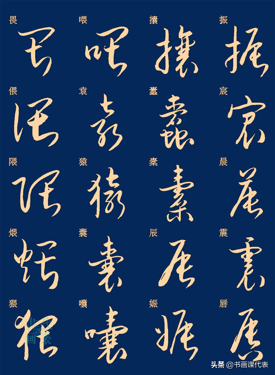 25篇常用汉字草书笔法字汇,楷书对照示意,书友:可抵临池三年