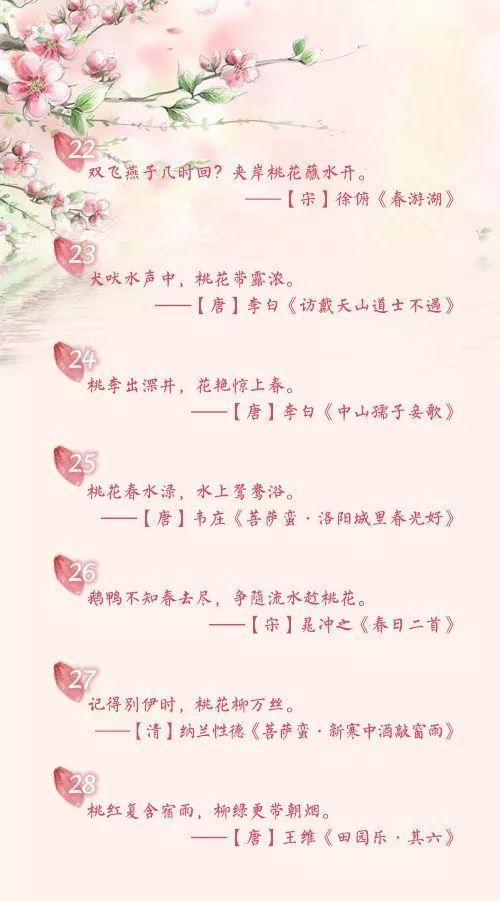 人民日报推荐，关于桃花的60句诗，唱响春的序曲