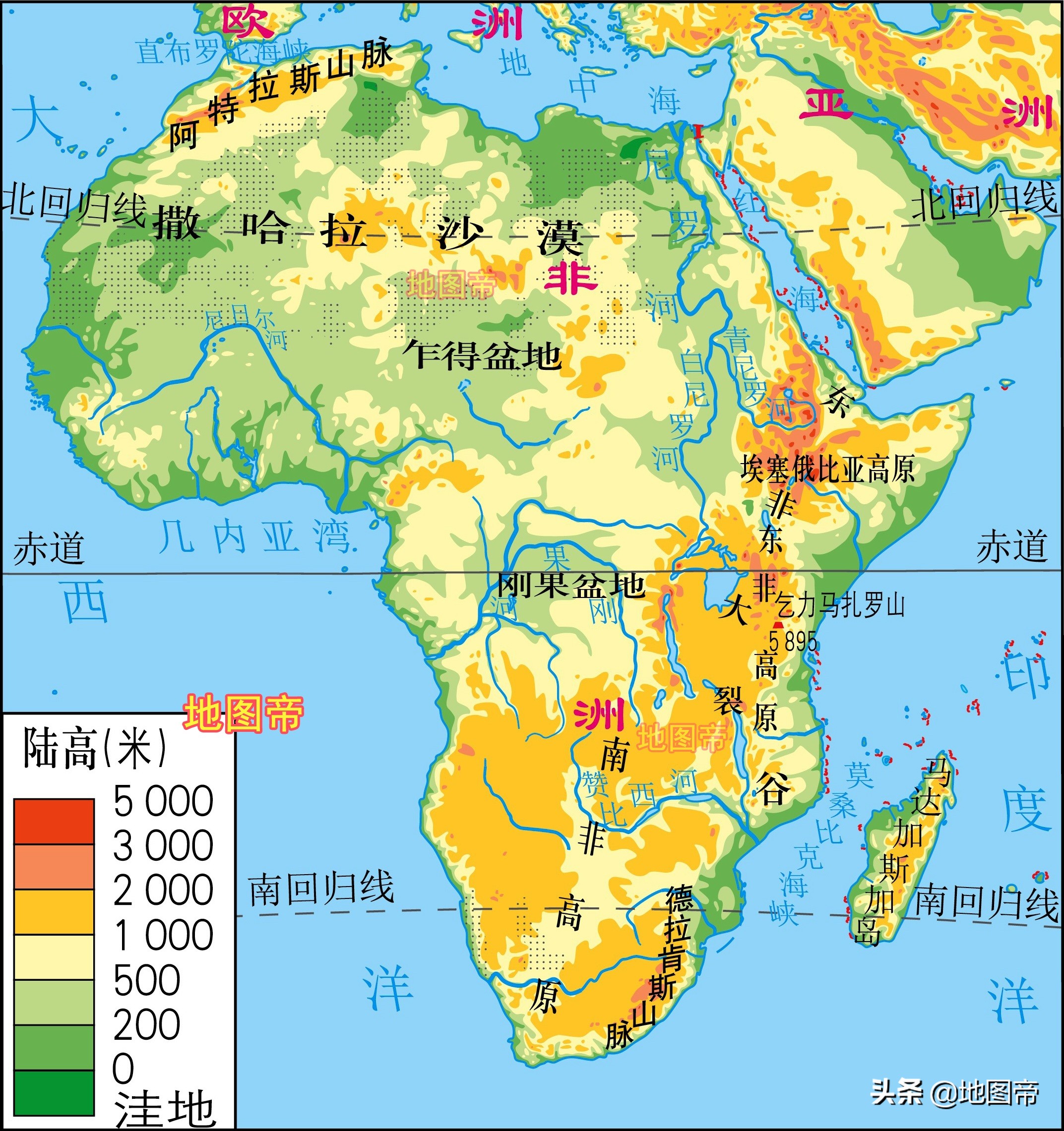 七大洲(世界七大洲地形图（12图）)