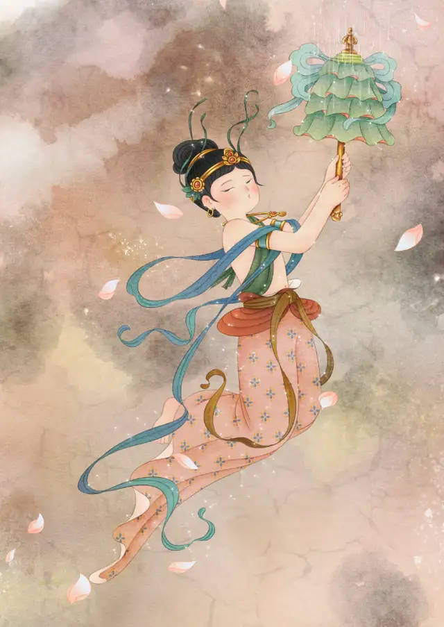 「敦煌飞天」▕  轻盈舞殿三千女,缥缈飞天十二台