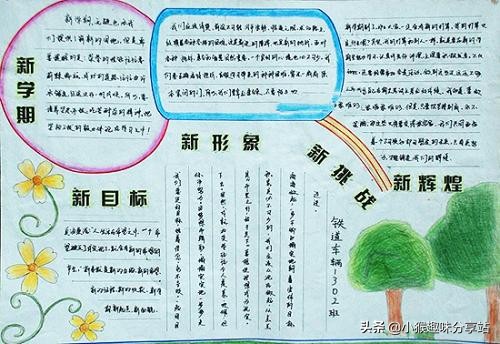 新学期，新征程，手抄报大全，学生必看，简单好画