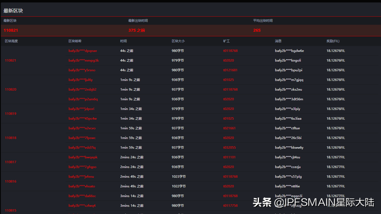 星际大陆IPFS|Filecoin区块链浏览器，让你成为挖矿内行人