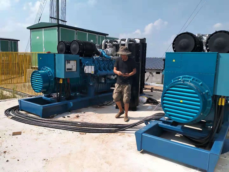 8月4日，康沃两台800kw柴油发电机组在沂水养殖场顺利完成调试广州发电机保养