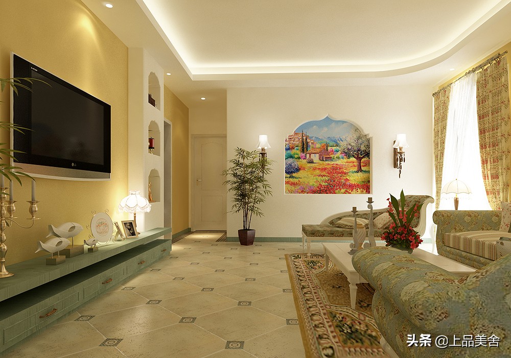 她家121㎡地中海田园风，一个入户圈粉无数，温馨大方，很治愈