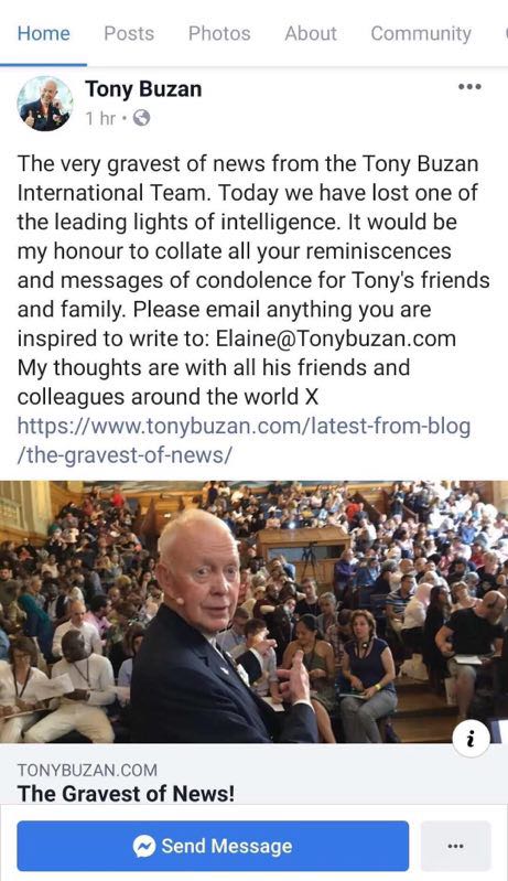 英国媒体最新消息，思维导图发明人，托尼·博赞先生逝世！