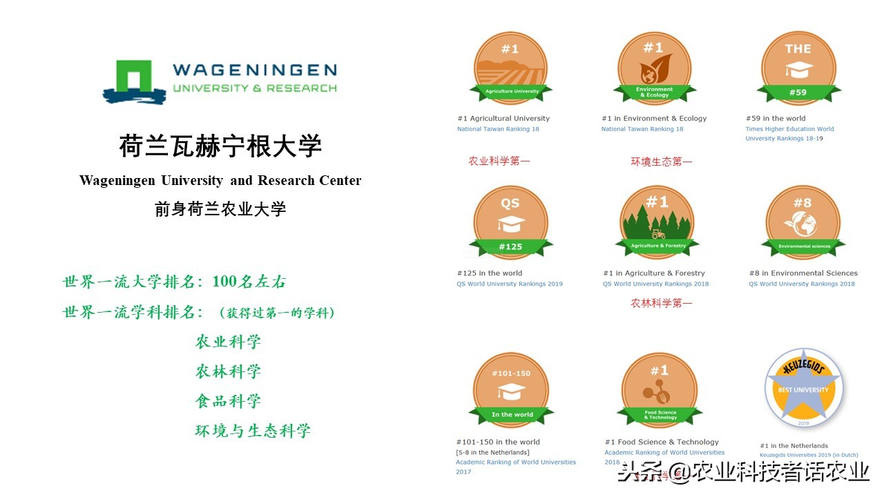 中国农大，荷兰农大，美国农大，日本农大，谁是世界第一农大