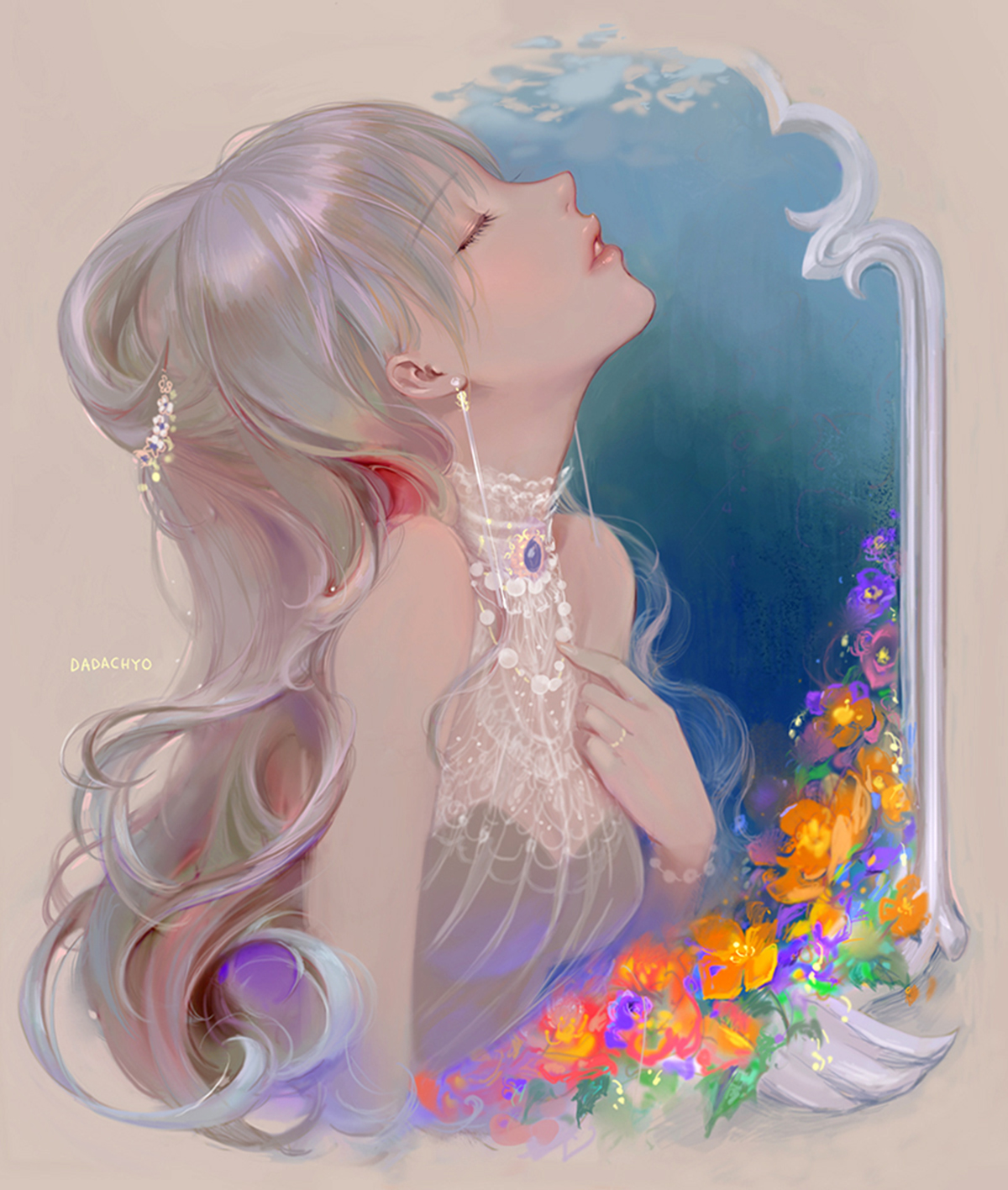 通透唯美的二次元美女，仙气扑面而来，充满梦幻华丽的马卡龙色彩