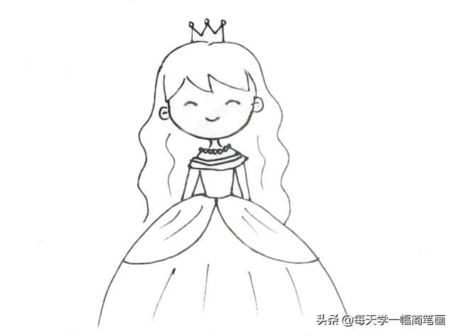 每天学一幅简笔画--可爱的小公主简笔画