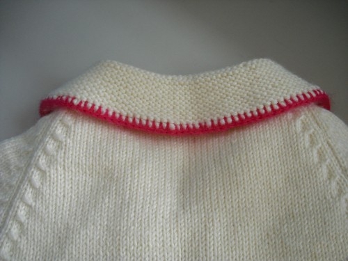 漂亮大方的韩版白色短袖女童外套针织，附详细编织教程