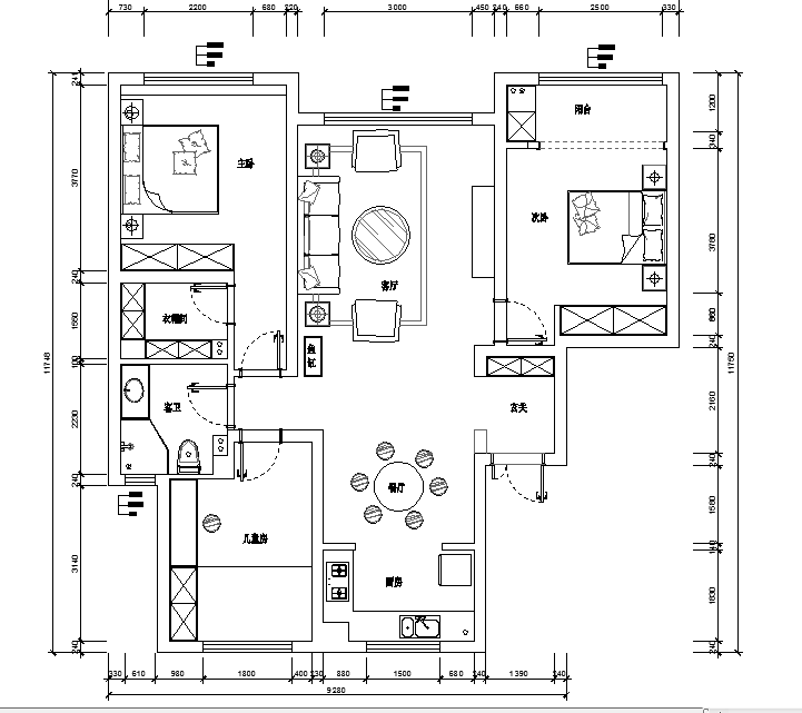 装修案例丨淄博绿城紫薇园141㎡简约风，黑框厨房门好看还实用