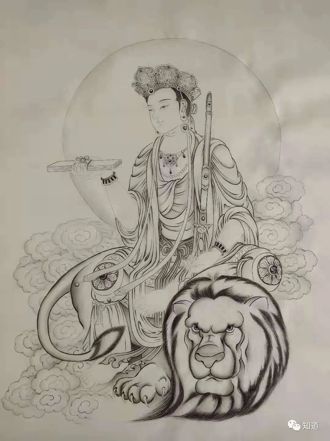 57cm作品名称:《文殊菩萨》knowart丨郑小语佛画