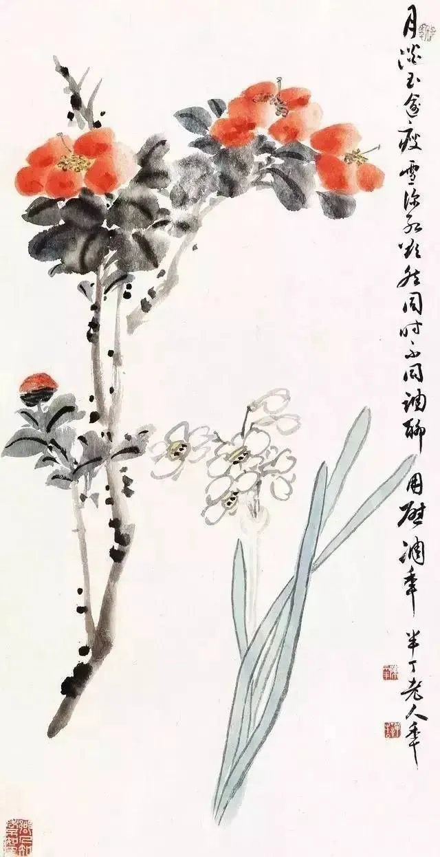 诗如画，画中花，国画水仙，太美啦