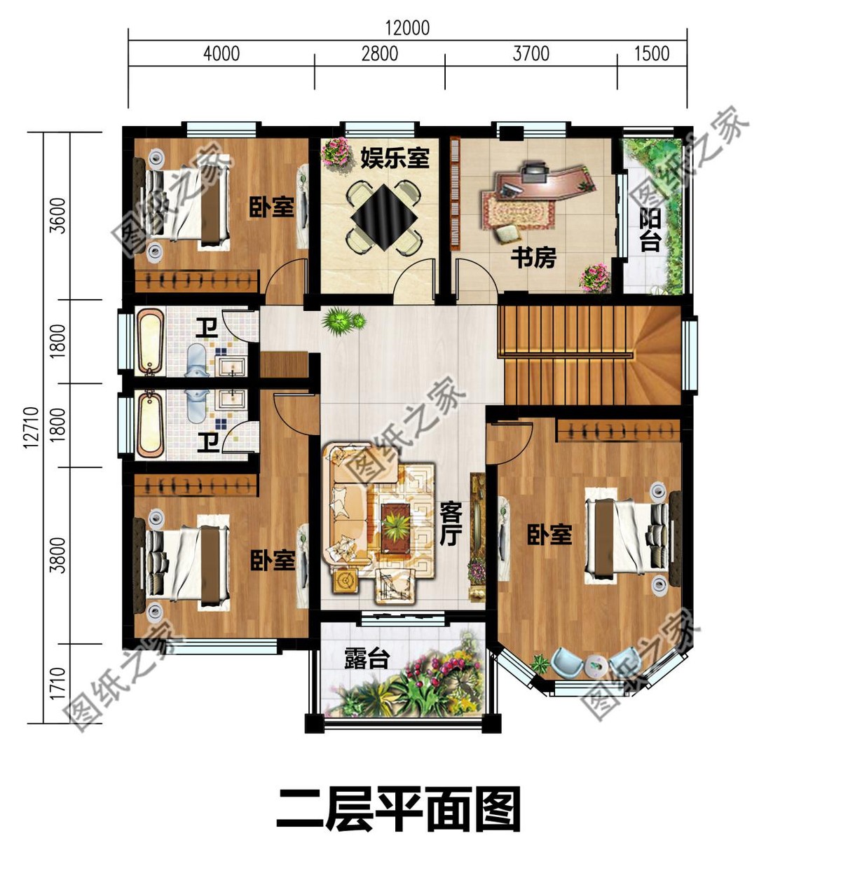 带有罗马柱的农村自建二层别墅，安装后的效果杠杠的，超气派