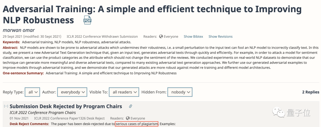 ICLR 2022論文雙盲通過卻被爆抄襲：數(shù)據(jù)算法照搬，第二頁幾乎空白