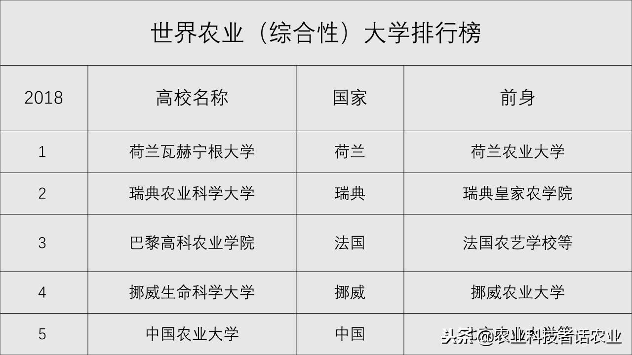 中国农大，荷兰农大，美国农大，日本农大，谁是世界第一农大