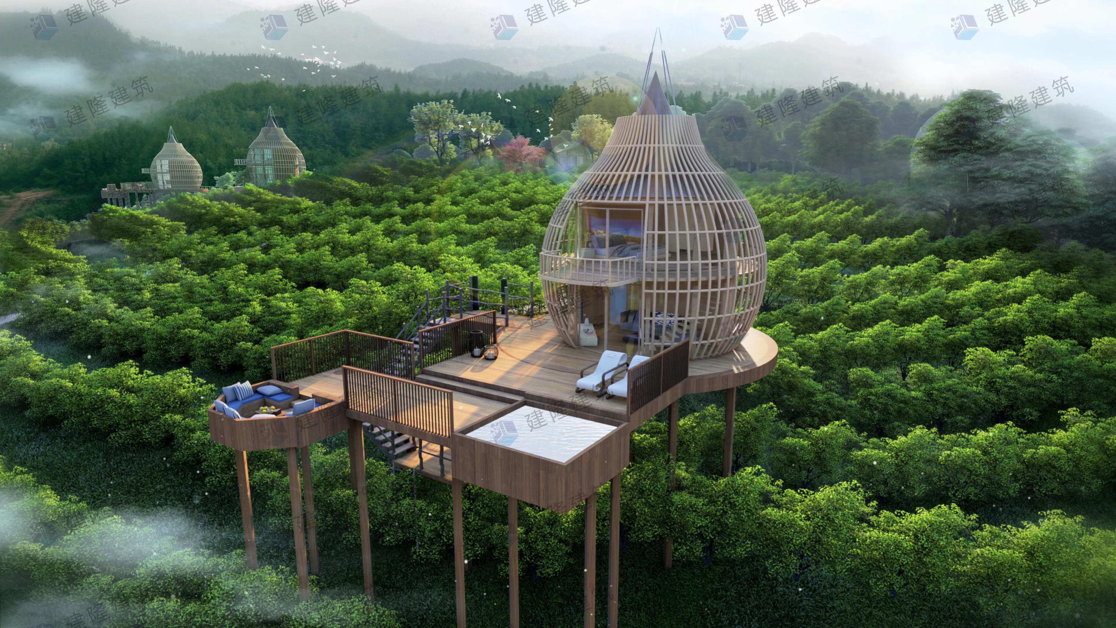 铝制度假屋景观房装修效果图展示，现代简约风格实景呈现