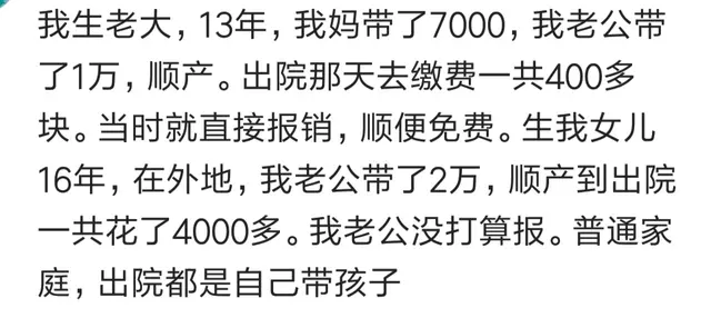 听别人说三千就够了,我准备了5000,结果顺产,三天花了1万5