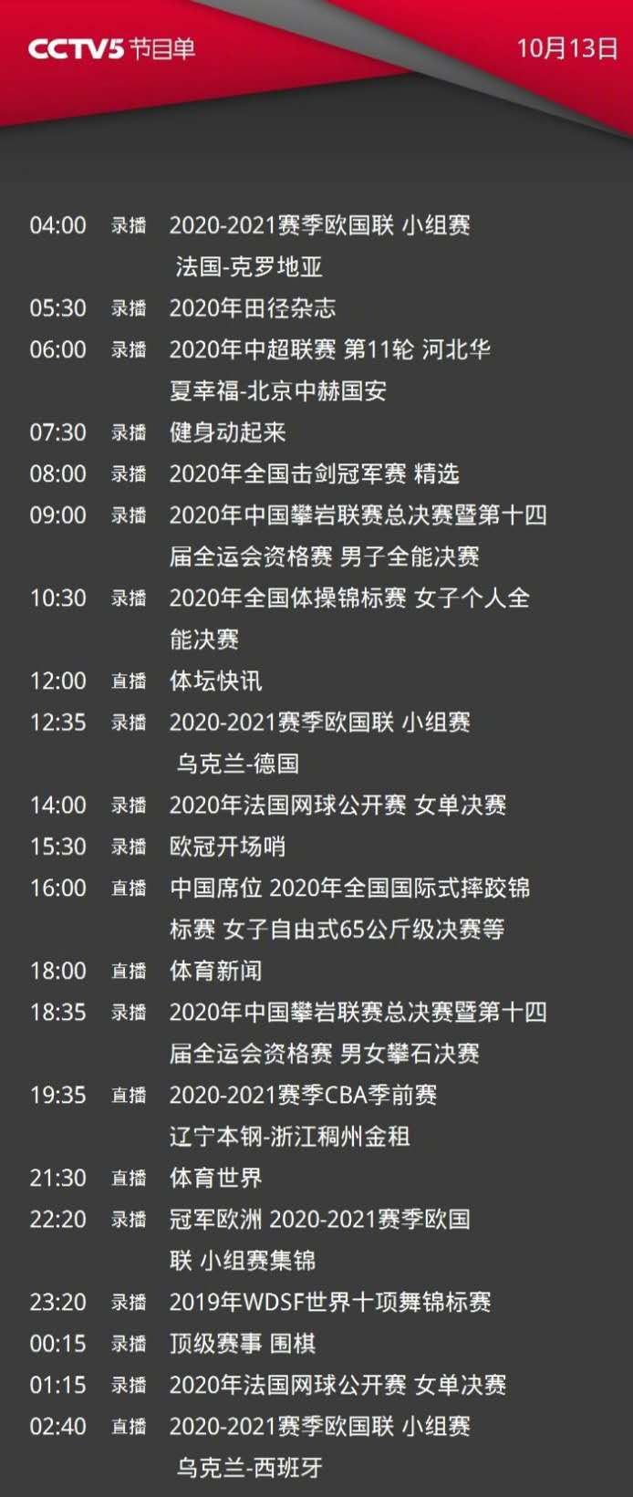 手机在哪里看cba季前赛(CCTV5今日节目单:直播CBA季前赛(辽宁-浙江))